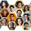 A composite photo of members of the NASA Hubble Fellowship Program in the 2022 NHFP Fellows.