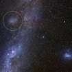 The Milky Way with the Large Magellanic Cloud (bottom-right) and Antila 2 (top-left)