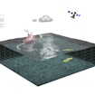 section of ocean being m studied by ship, sub, satellite