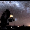 Satellite with background of starry sky