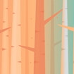 A digital illustration of abstracted forest of trees.
