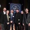 Quanta staff in front of The Pulitzer Prize sign