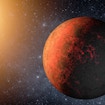 An artist's illustration of an exoplanet.