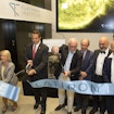 Marilyn Simons, Gov. Andrew Cuomo and Jim Simons cut the ribbon during the Flatiron Institute’s inauguration ceremony. Also pictured, from left to right, are center leaders Leslie Greengard, David Spergel and Antoine Georges.