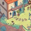 Art showing a house and a front yard