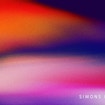 Smudged orange and pink over dark blue