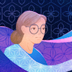 illustration of woman thinking of two similar memories.