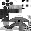 Black and white image of sketches