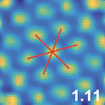 Viewing the animal's environment from above, yellow spots indicate the locations in which this grid cell fires. Red lines mark the grid's orientation, which is aligned with the walls of the environment in the foraging task (left) but slightly angled in the rewarded environment (right)