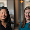 Side-by-side portrait photos of Shirley Ho on the left and Megan Bedell on the right