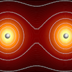 A map of where electrons are most likely to be found around a chain of hydrogen atoms