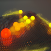 An illustration of electron fractionalization in magic-angle twisted bilayer graphene.