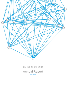 Simons Foundation 2014 Annual Report cover, featuring points connected by blue lines