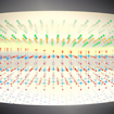 A diagram showing the interactions between light and atoms in an optical cavity.